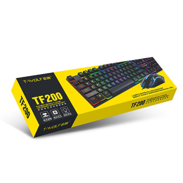 Twolf TF 200 Mechanical Keyboard Rainbow Backlit Gaming 2022 and Gaming Mouse - Image 2