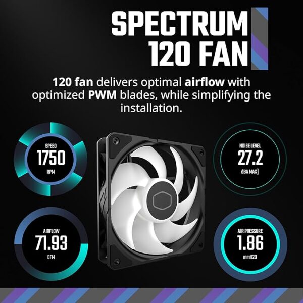 H120MM Single Fan RGB Tower CPU Cooler - Image 4