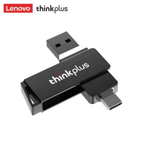 Lenovo Thinkplus Flash Drive High Speed Double-Headed 360° Rotation 64GB Support OTG Pendrive USB Disk for MobilePhone/Laptop